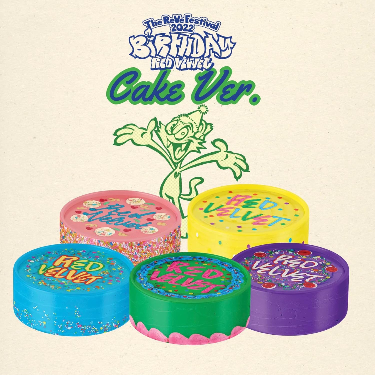 Red Velvet - The Reve Festival 2022 Mini Album Birthday Cake Version (Random) - K-pop