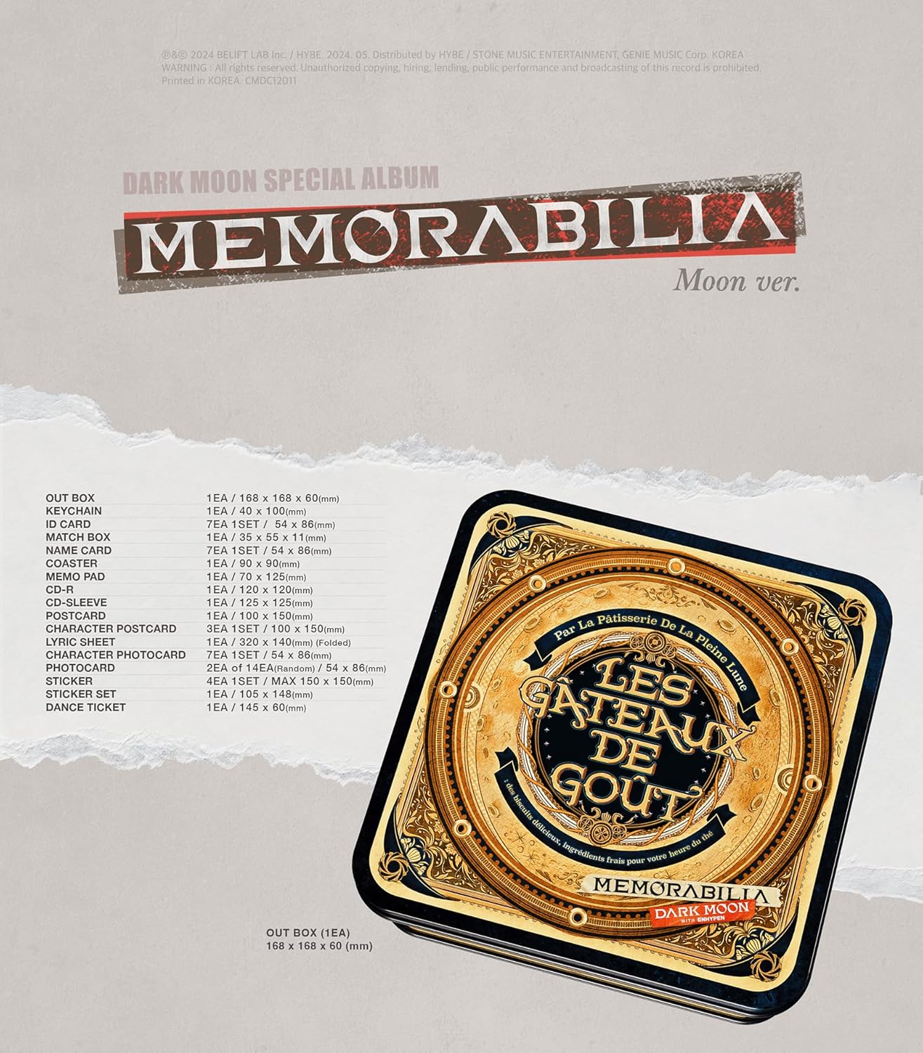 ENHYPEN - DARK MOON SPECIAL ALBUM <MEMORABILIA> Moon Version - K-pop