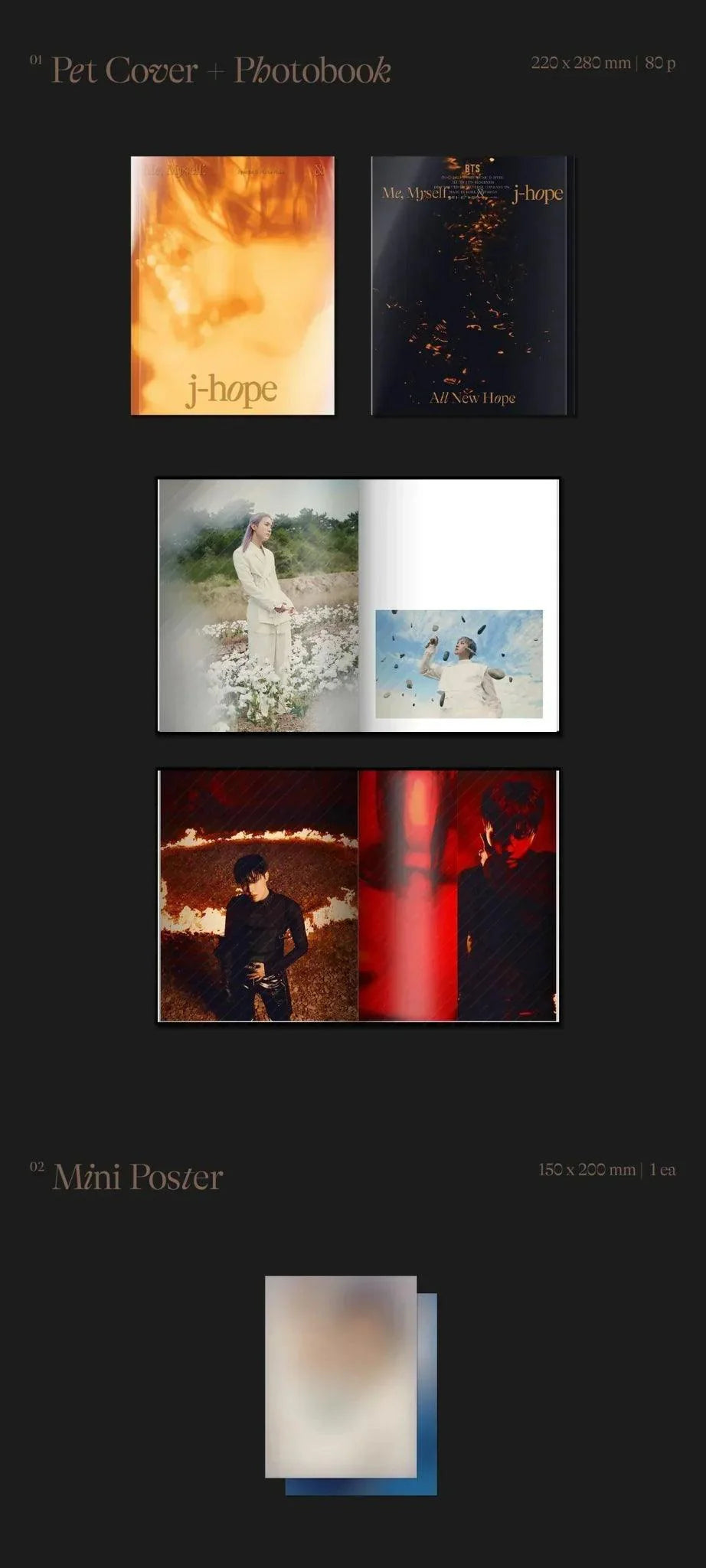 BTS J-HOPE - SPECIAL 8 PHOTO-FOLIO ME, MYSELF, AND J-HOPE ALL NEW HOPE - K-pop